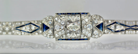 AN ART DECO SAPPHIRE BRACELET