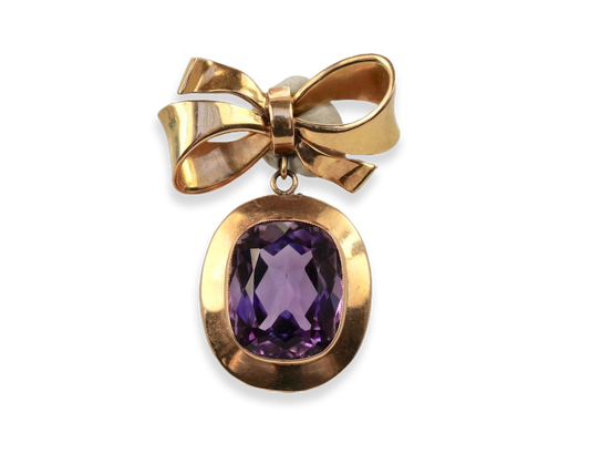 Vintage Amethyst Rose Gold Pendant