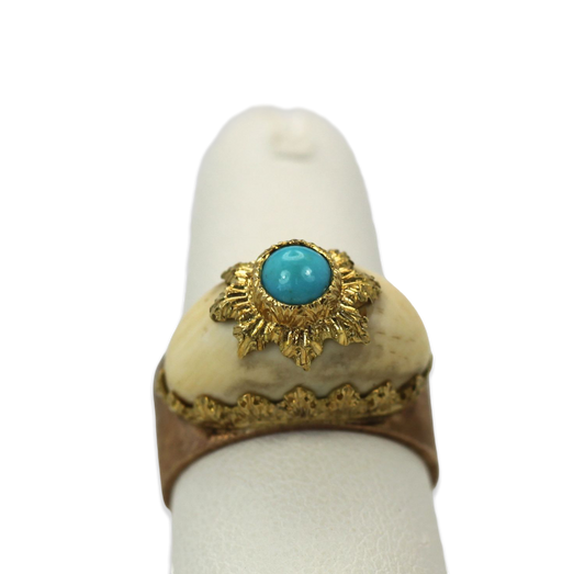 Buccellati 18K Brushed Yellow Gold & Turquoise Ring