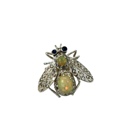 Silver-winged butterfly, 14K gold