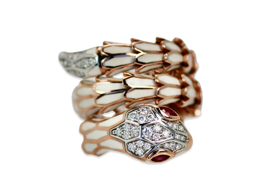 18K gold snake ring, flexible