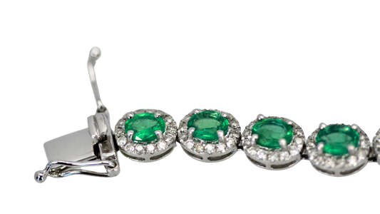 Elegant platinum gem bracelet