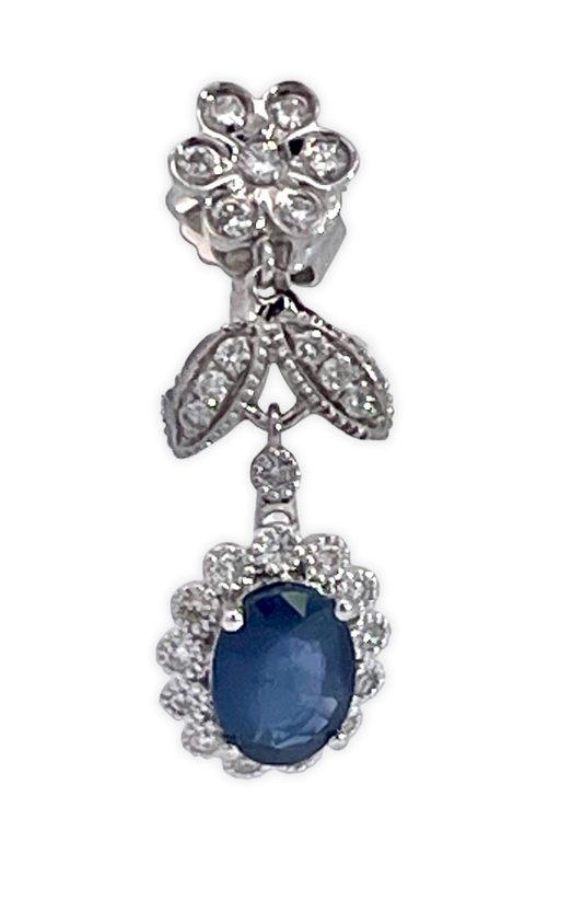 Sapphire and diamond dangles