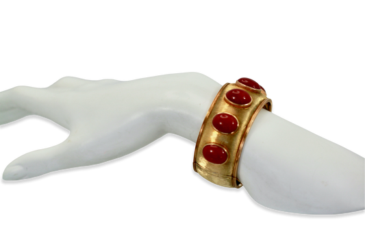 18K coral and gold bracelet