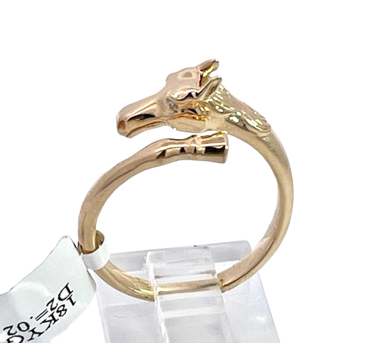Stylish 14K horse ring by Doves
