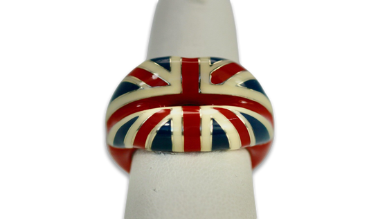 Solange Azagury Partridge "Hot Lips" Enamel Union Jack Ring