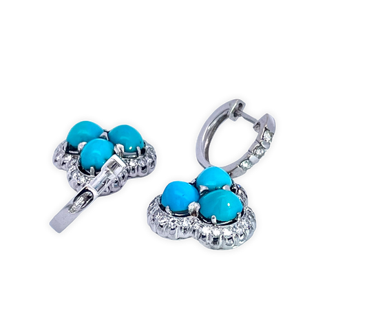 Persian Turquoise Earrings 18K