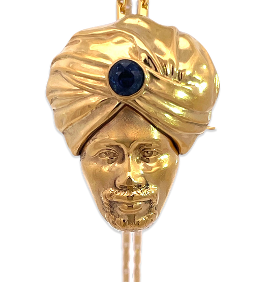 14K gold genie pendant