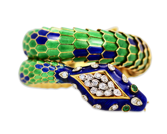 Enamel Articulated Snake Bracelet