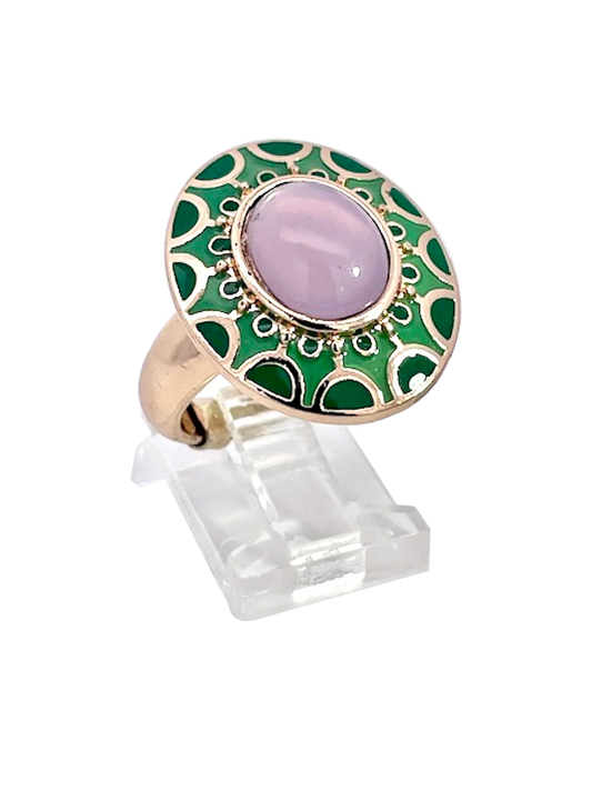 Egyptian Deco style enamel ring