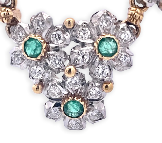Buccellati Garland Necklace Emeralds Diamonds 18K