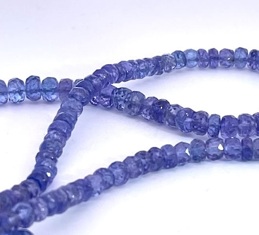 Tanzanite beads on chain silver