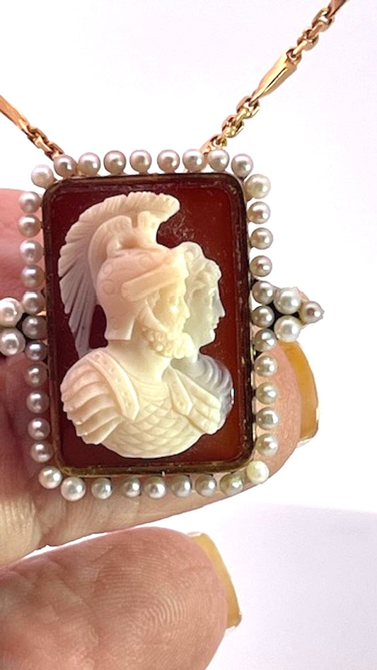 Agate Cameo finely detailed Mars and Bellona