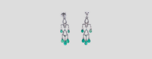 Unveiling Timeless Elegance: Emerald Diamond Chandelier Drop Earrings 14K- A Jewel for the Style Icon
