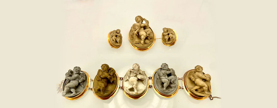 Timeless Elegance: Discover the 19th Century Rare Lava Cameo Suite