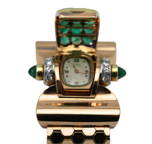 How to Style a Retro Emerald & Diamond Wristwatch for Modern Fashion