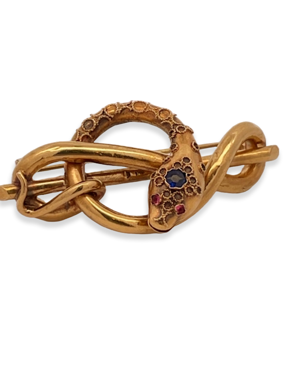 Victorian Snake Brooch 18K Yellow Gold