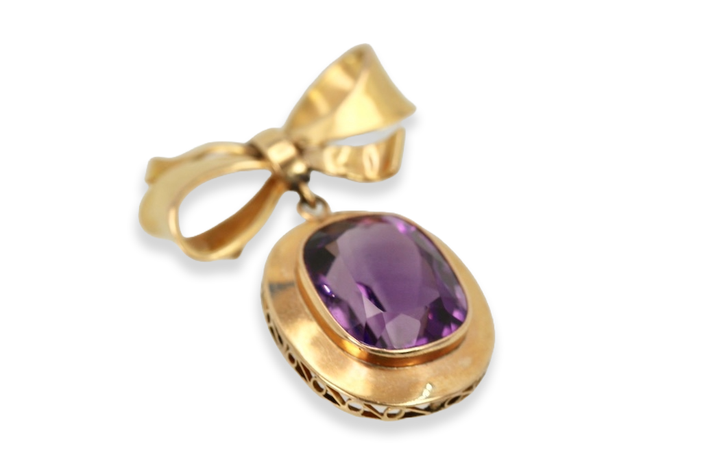 Vintage Amethyst Rose Gold Pendant