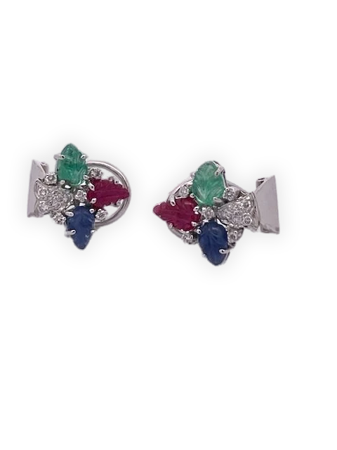 Tutti Frutti Earrings in 18K White Gold