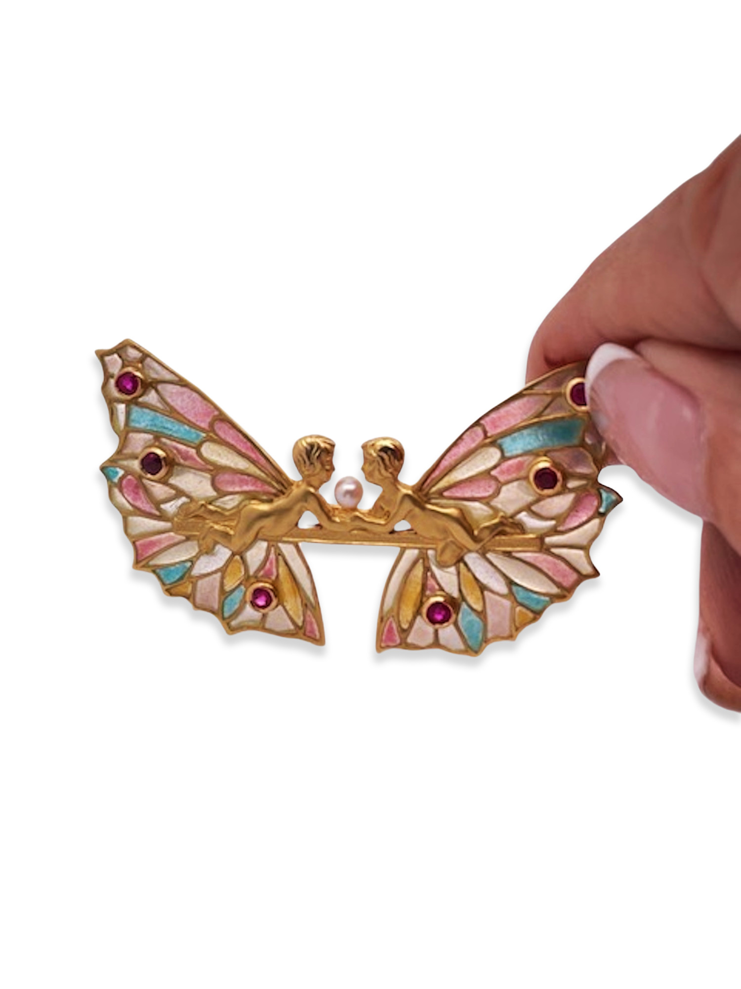 Masiera Plique a jour Brooch Pendant necklace