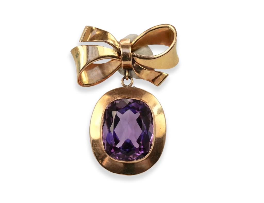 Vintage Amethyst Rose Gold Pendant