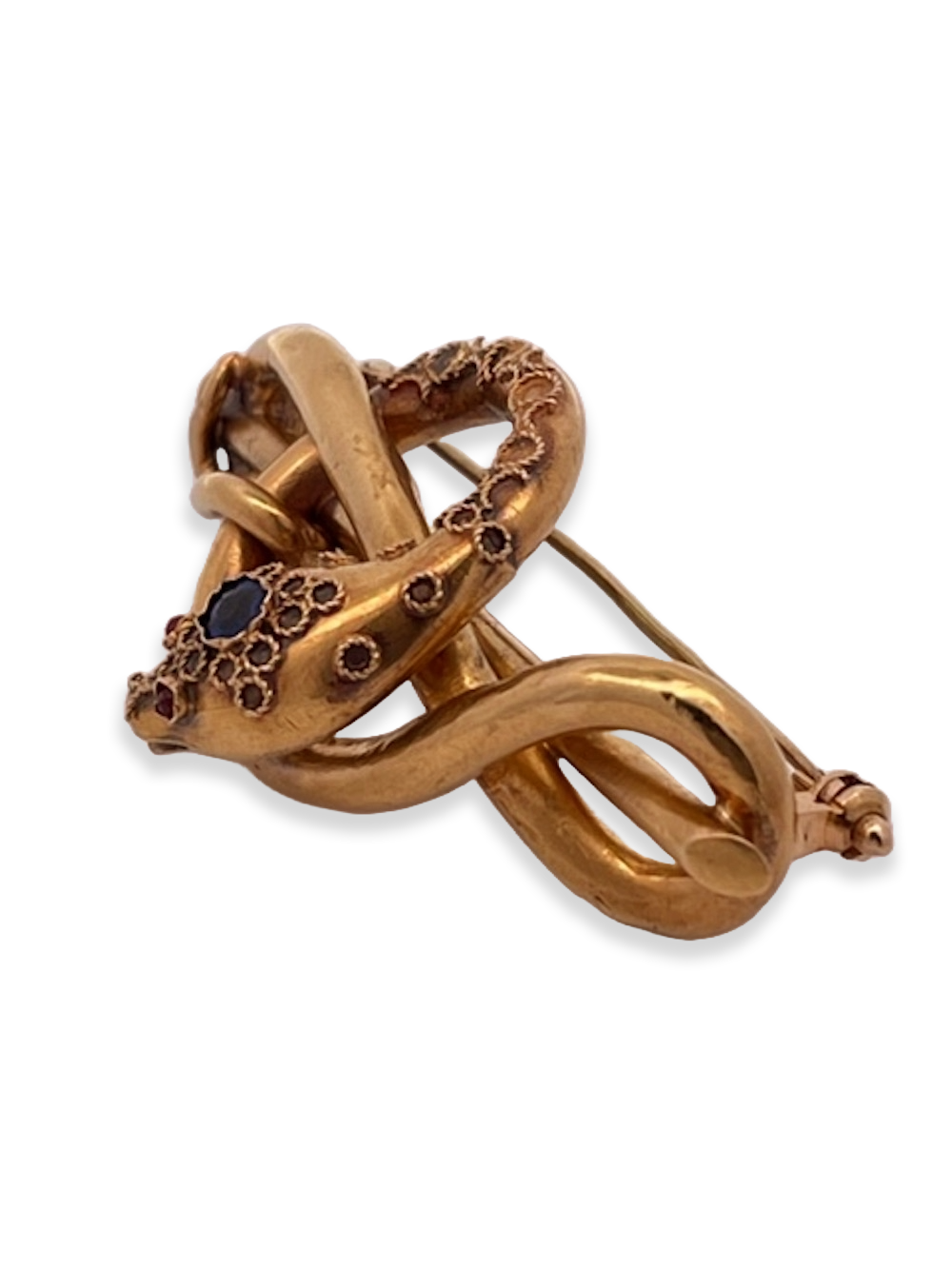 Victorian Snake Brooch 18K Yellow Gold