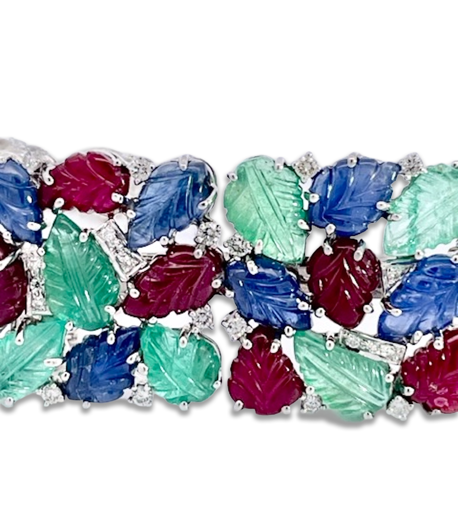 Colorful gem brooch, 18K