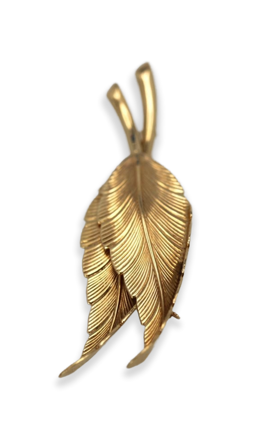 Vintage Tiffany Double Leaf Brooch