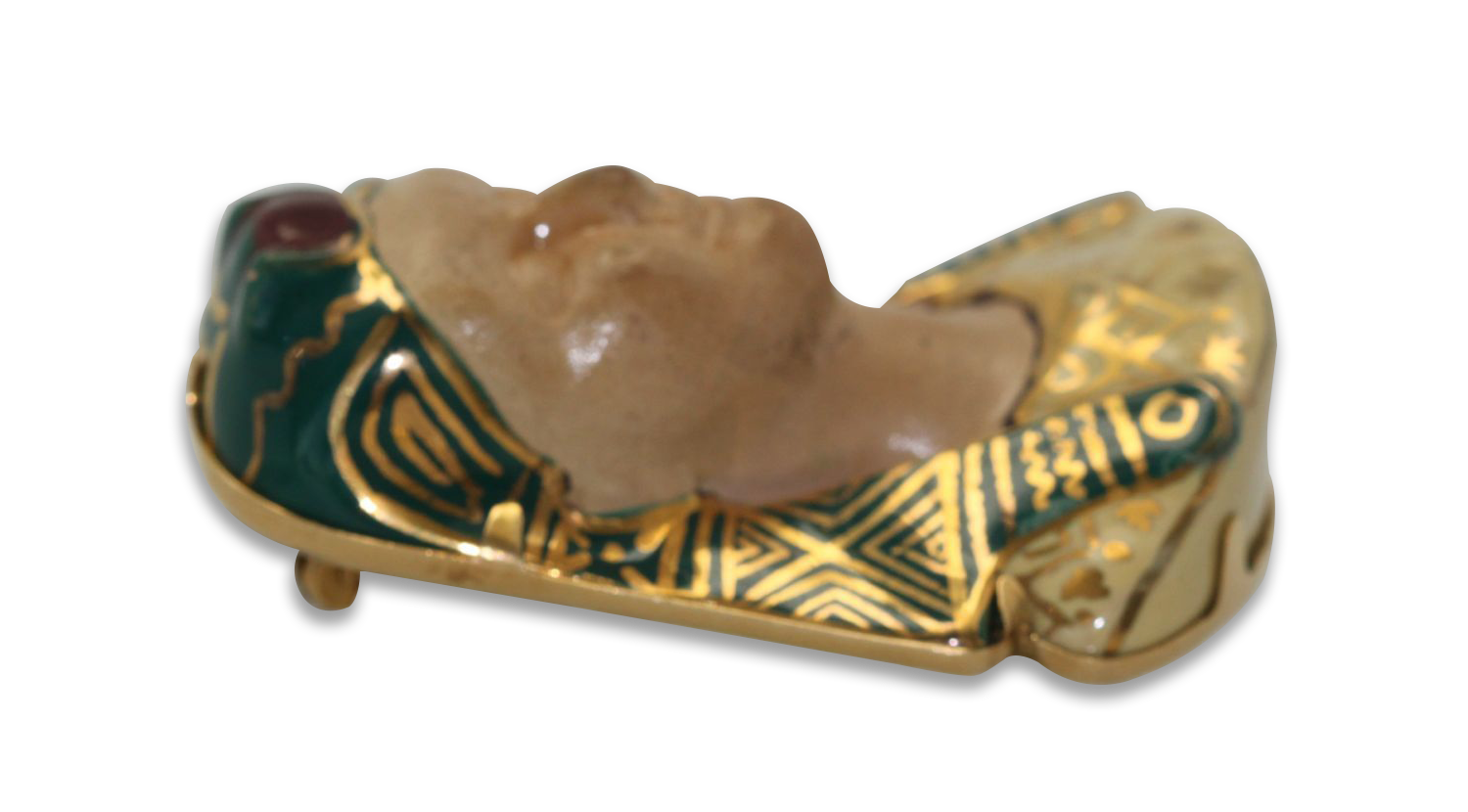 Huge Egyptian Revival Pharaoh Brooch 18K