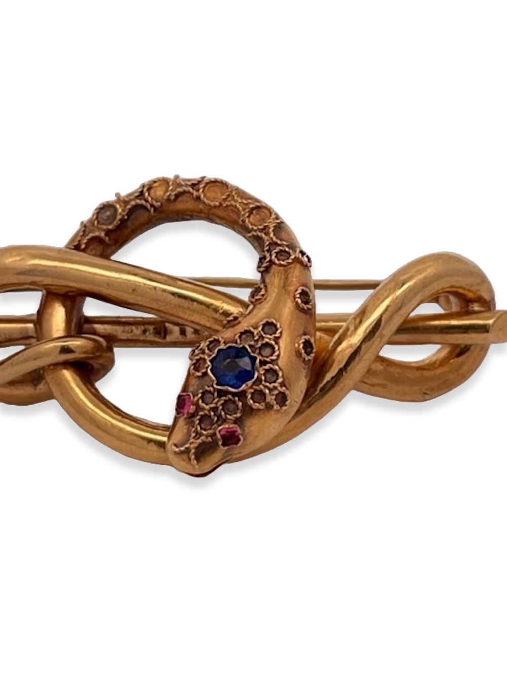 Victorian Snake Brooch 18K Yellow Gold