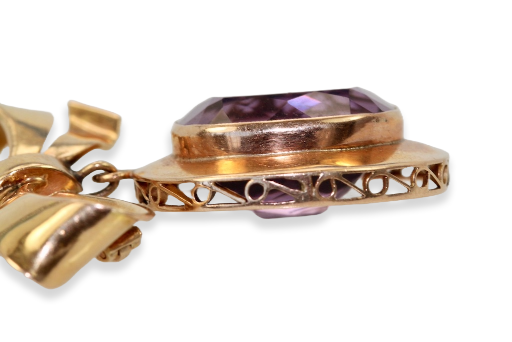 Vintage Amethyst Rose Gold Pendant