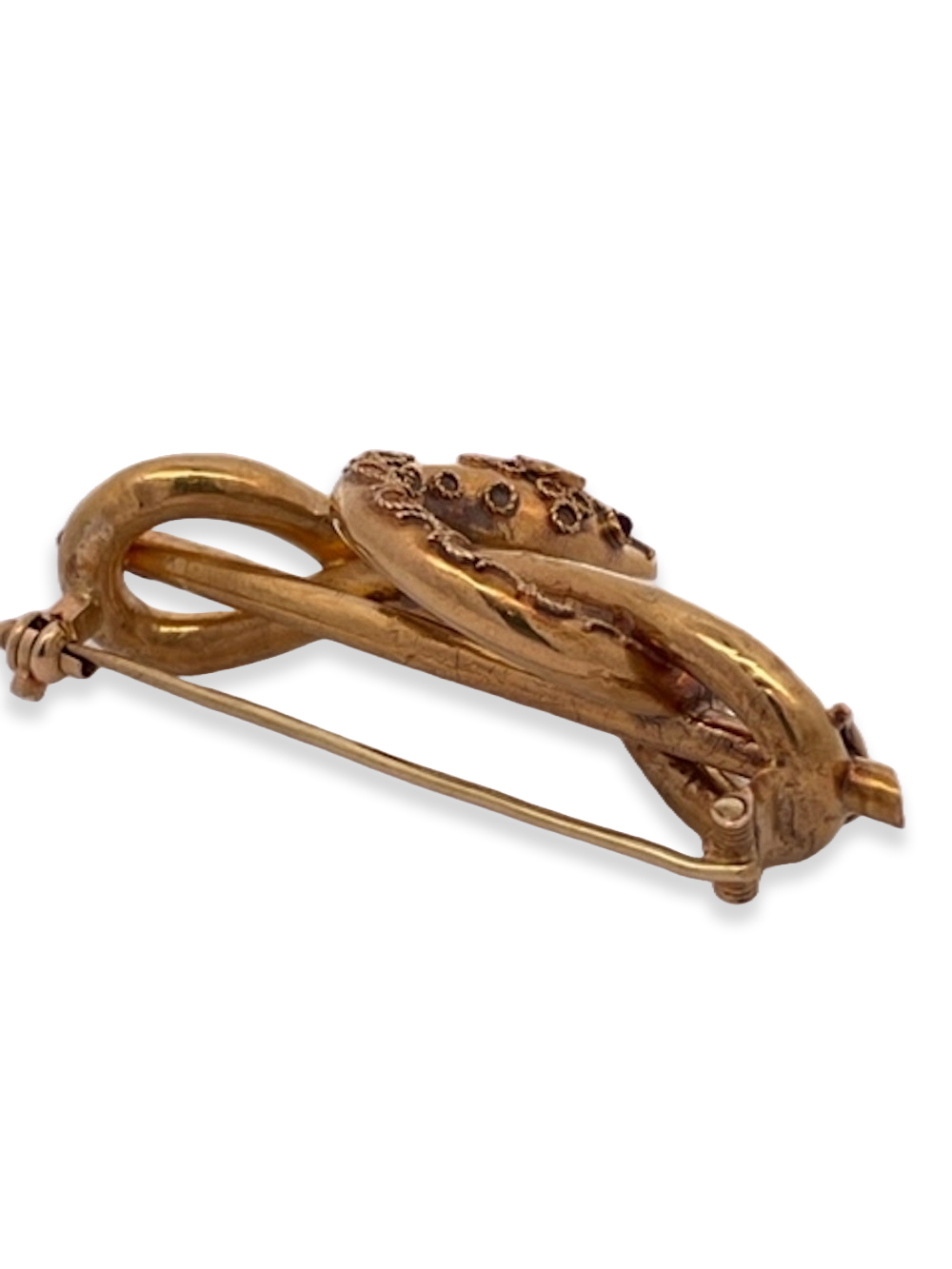 Victorian Snake Brooch 18K Yellow Gold