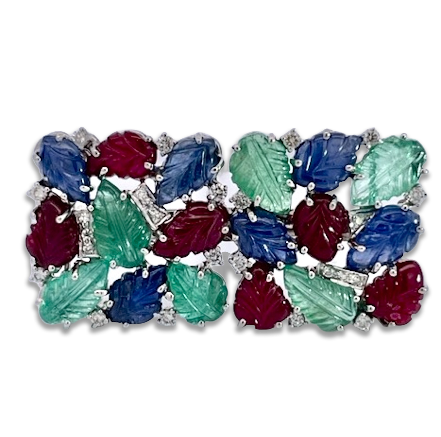 18K multigem fruit necklace