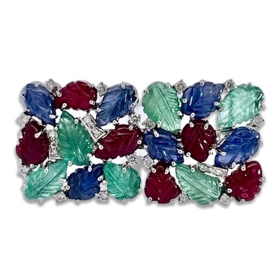 18K multigem fruit necklace