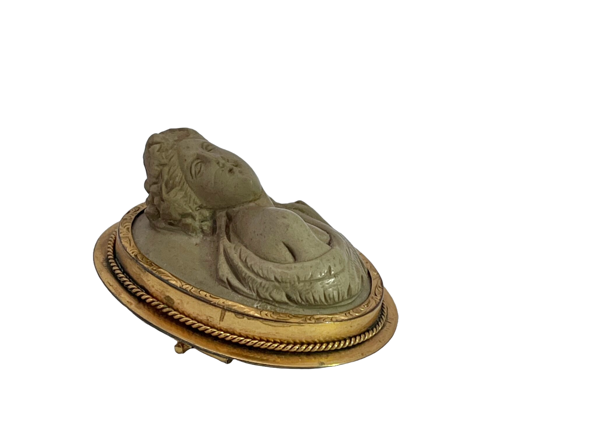 Victorian lava cameo brooch