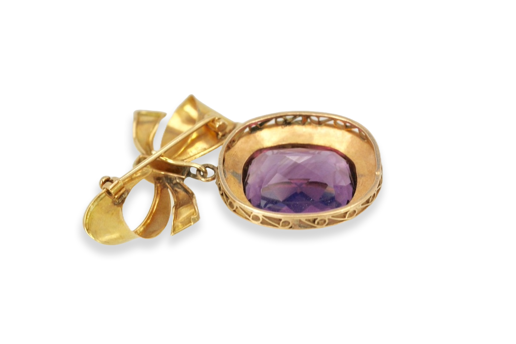 Vintage Amethyst Rose Gold Pendant