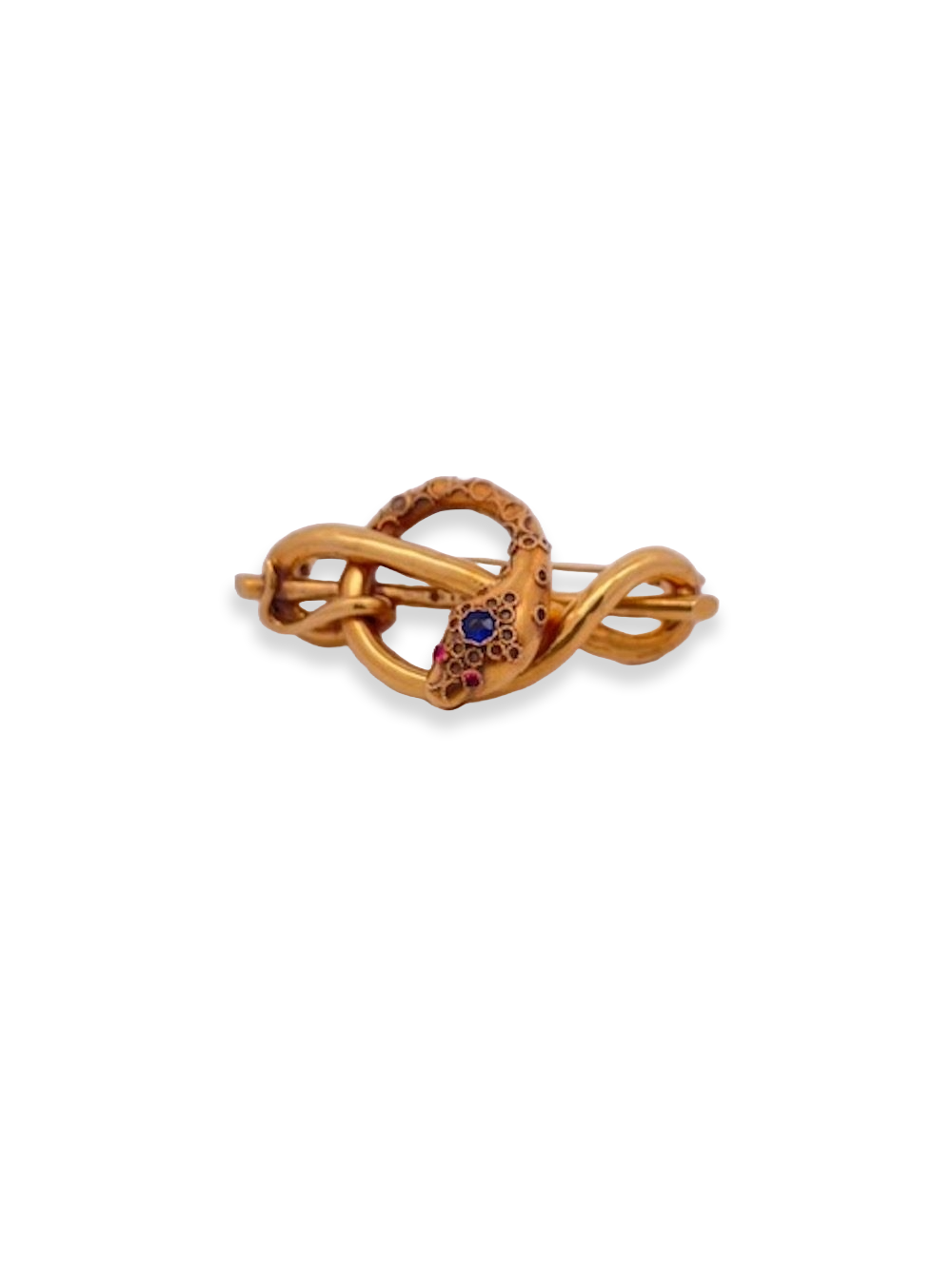 Victorian Snake Brooch 18K Yellow Gold