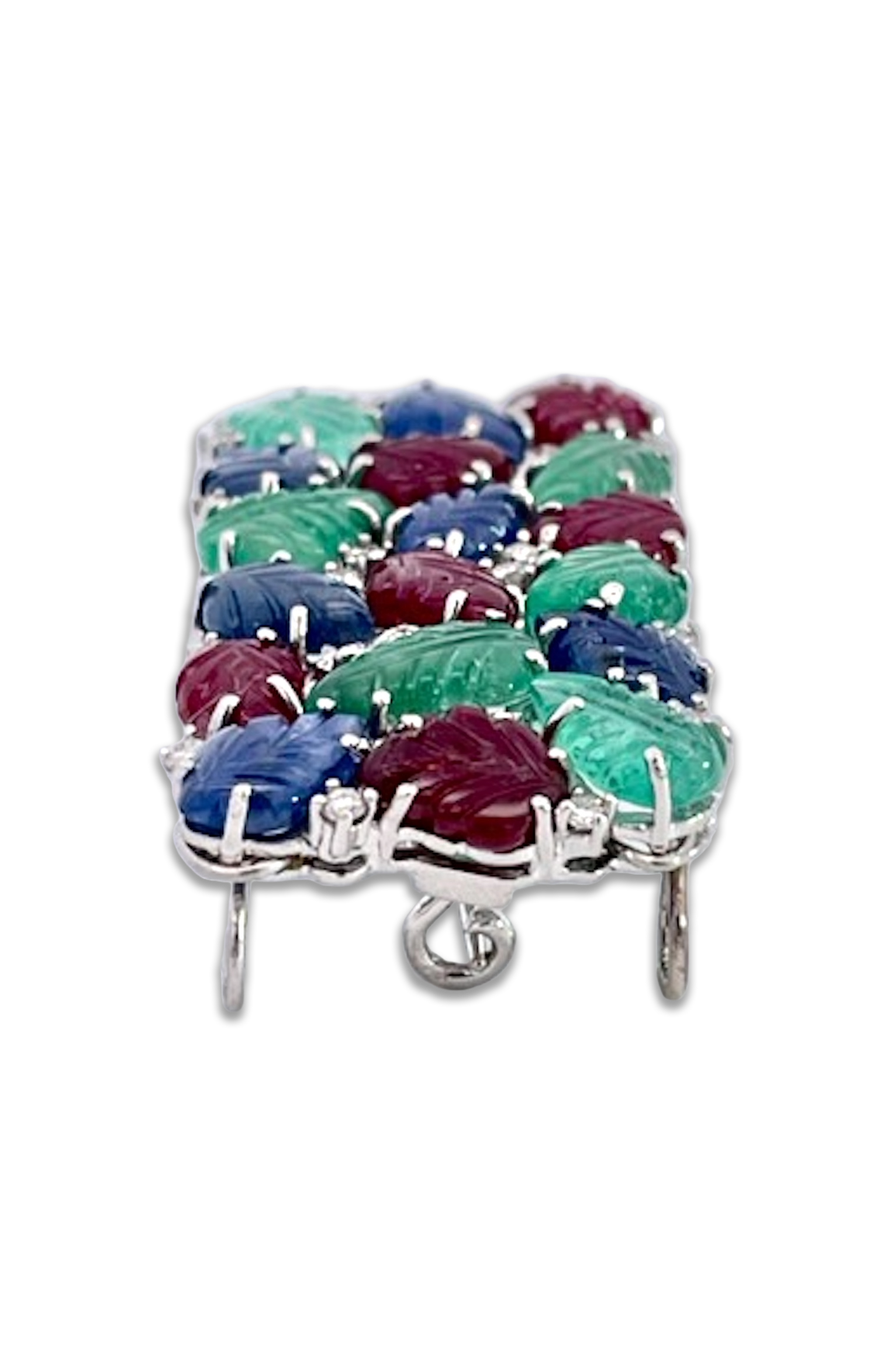 Colorful gem brooch, 18K