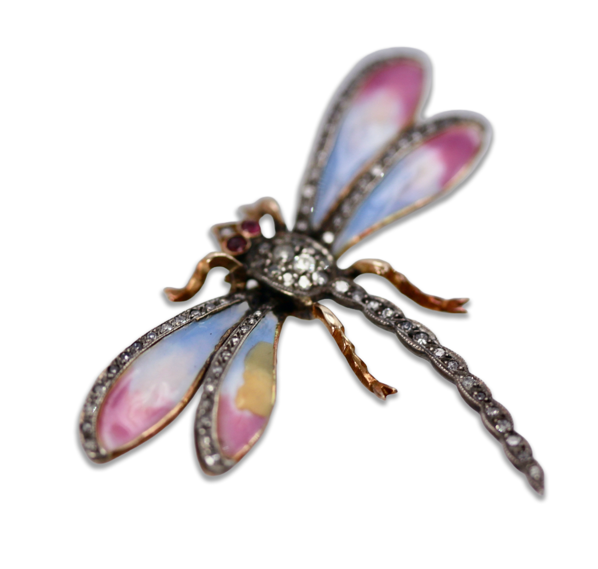 Pastel butterfly, 14K gold