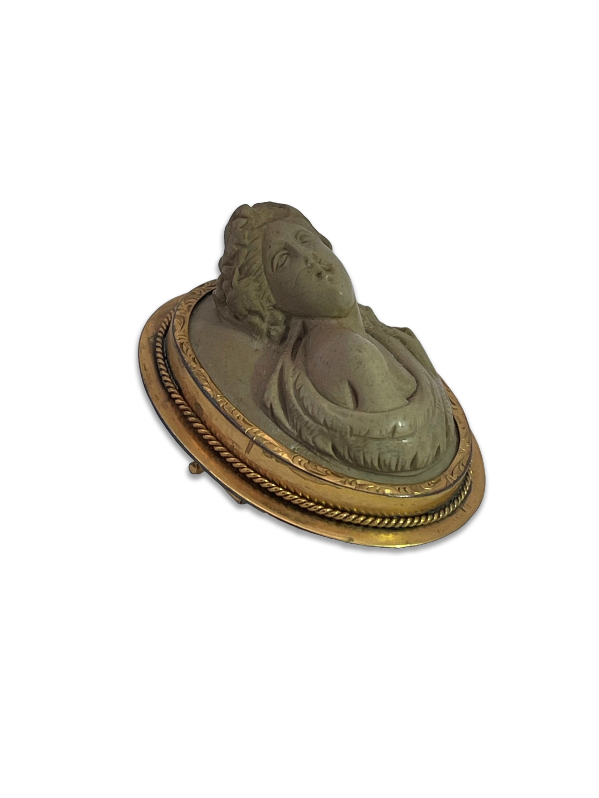 Lava cameo brooch, 1890s