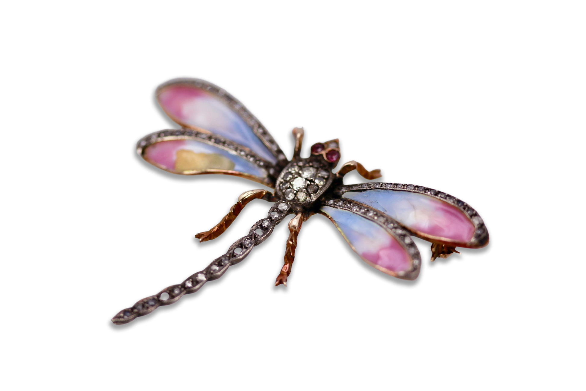 Pastel butterfly, 14K gold