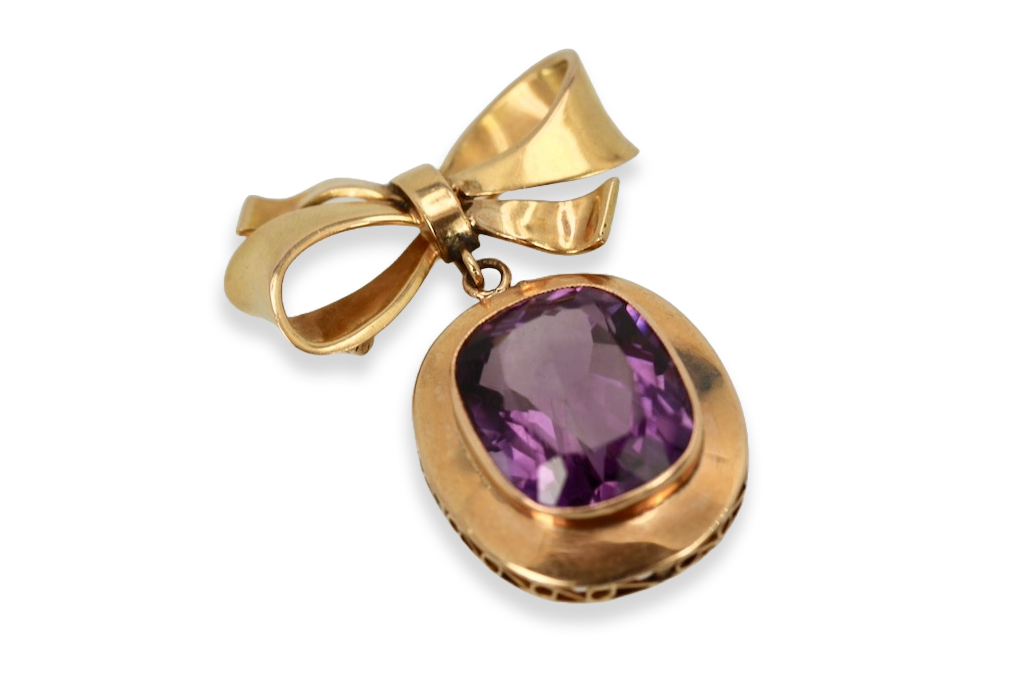 Vintage Amethyst Rose Gold Pendant
