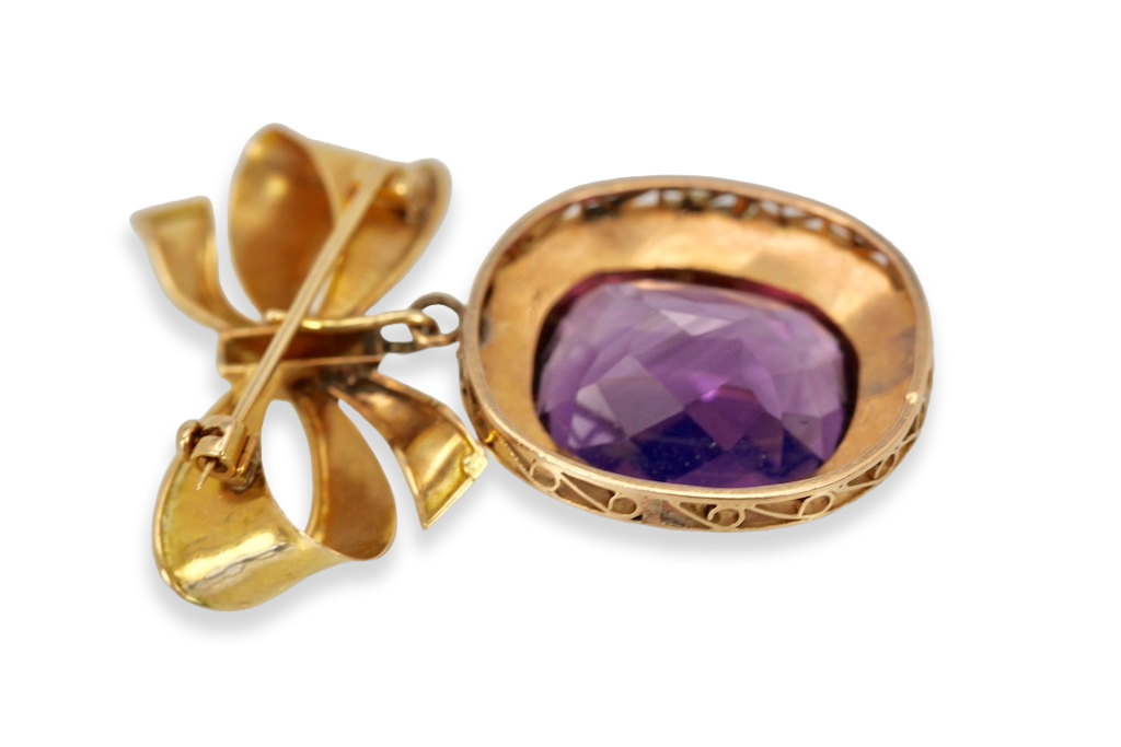 Vintage Amethyst Rose Gold Pendant