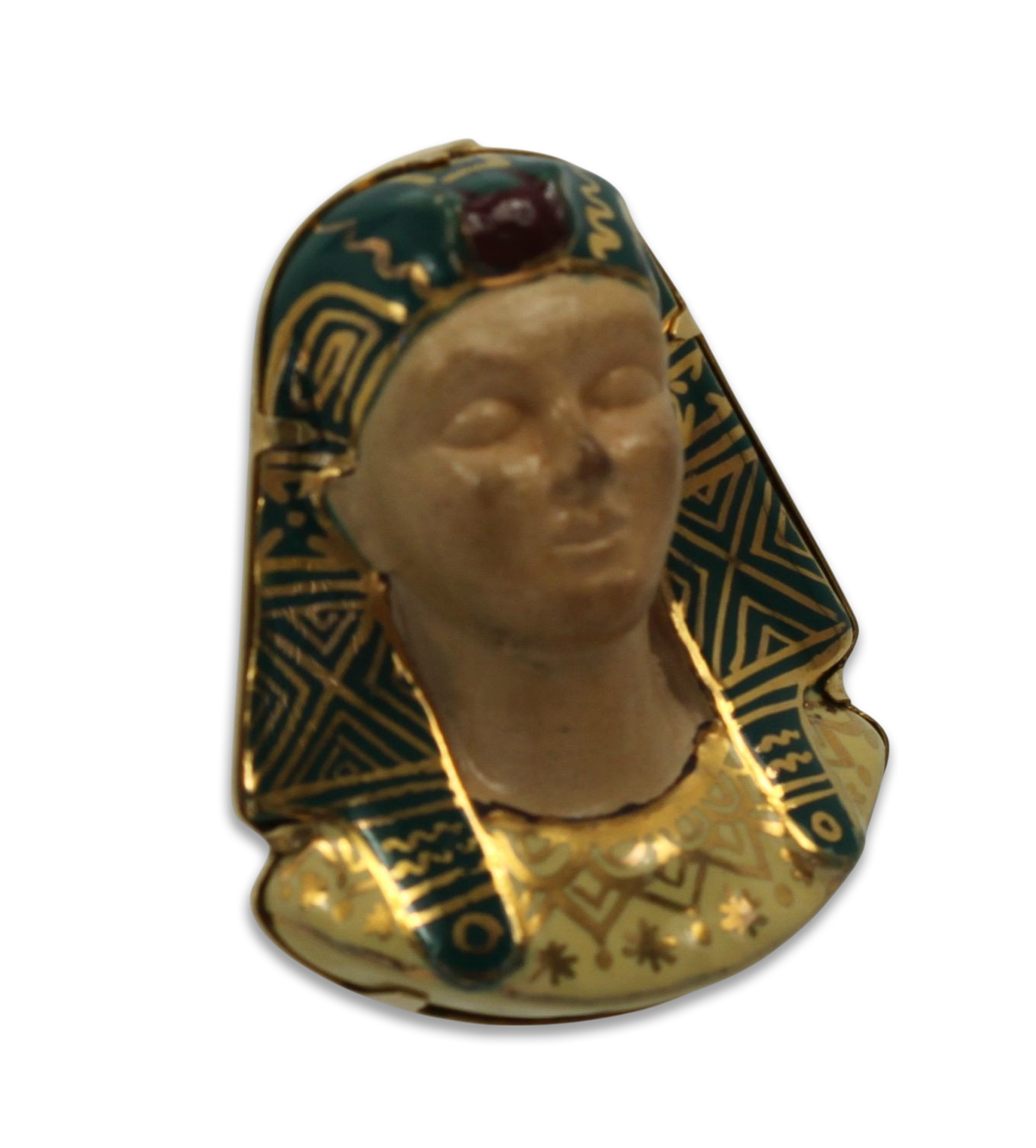 Huge Egyptian Revival Pharaoh Brooch 18K