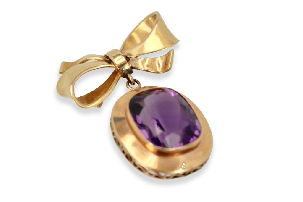 Vintage Amethyst Rose Gold Pendant
