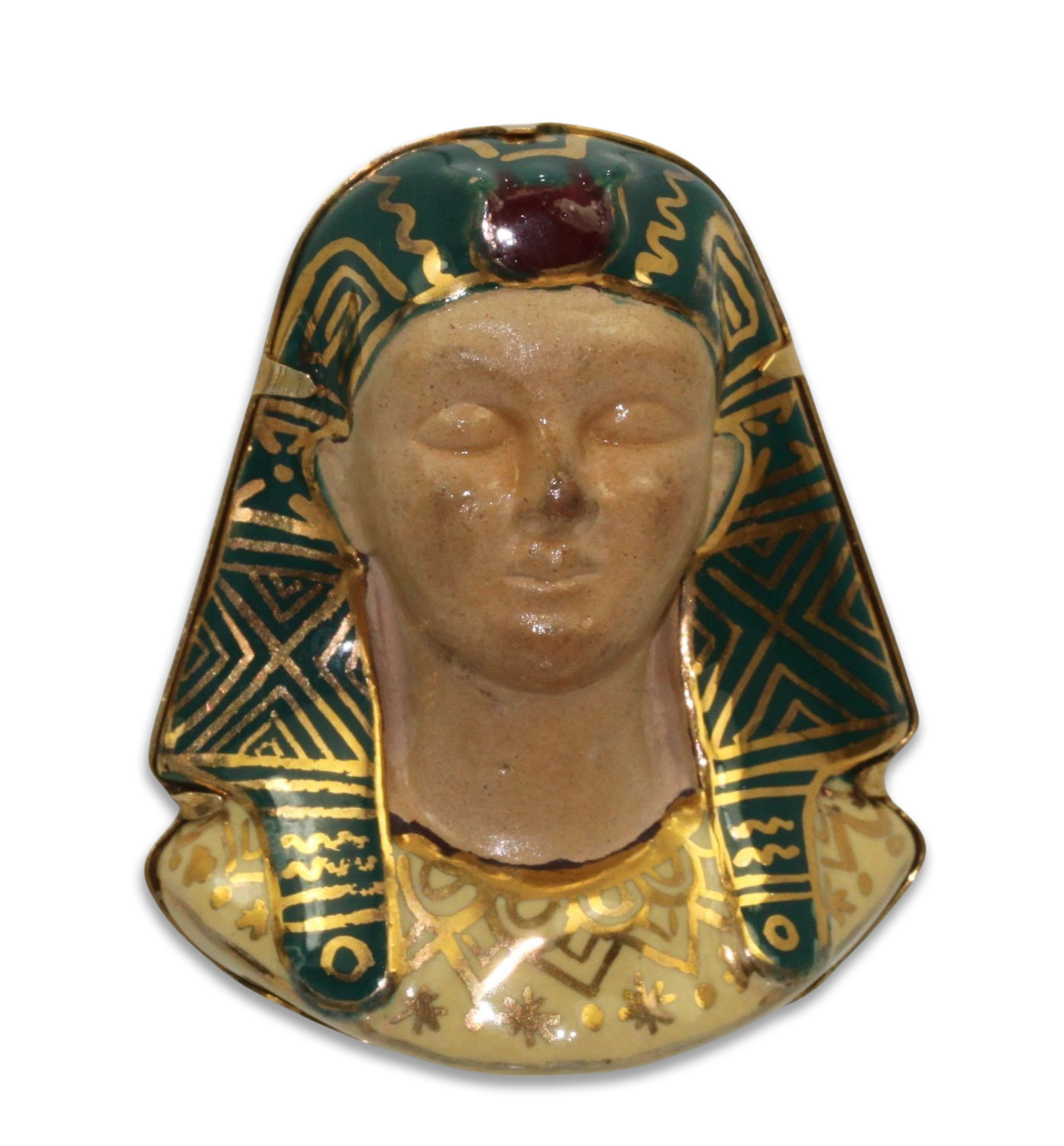 Huge Egyptian Revival Pharaoh Brooch 18K