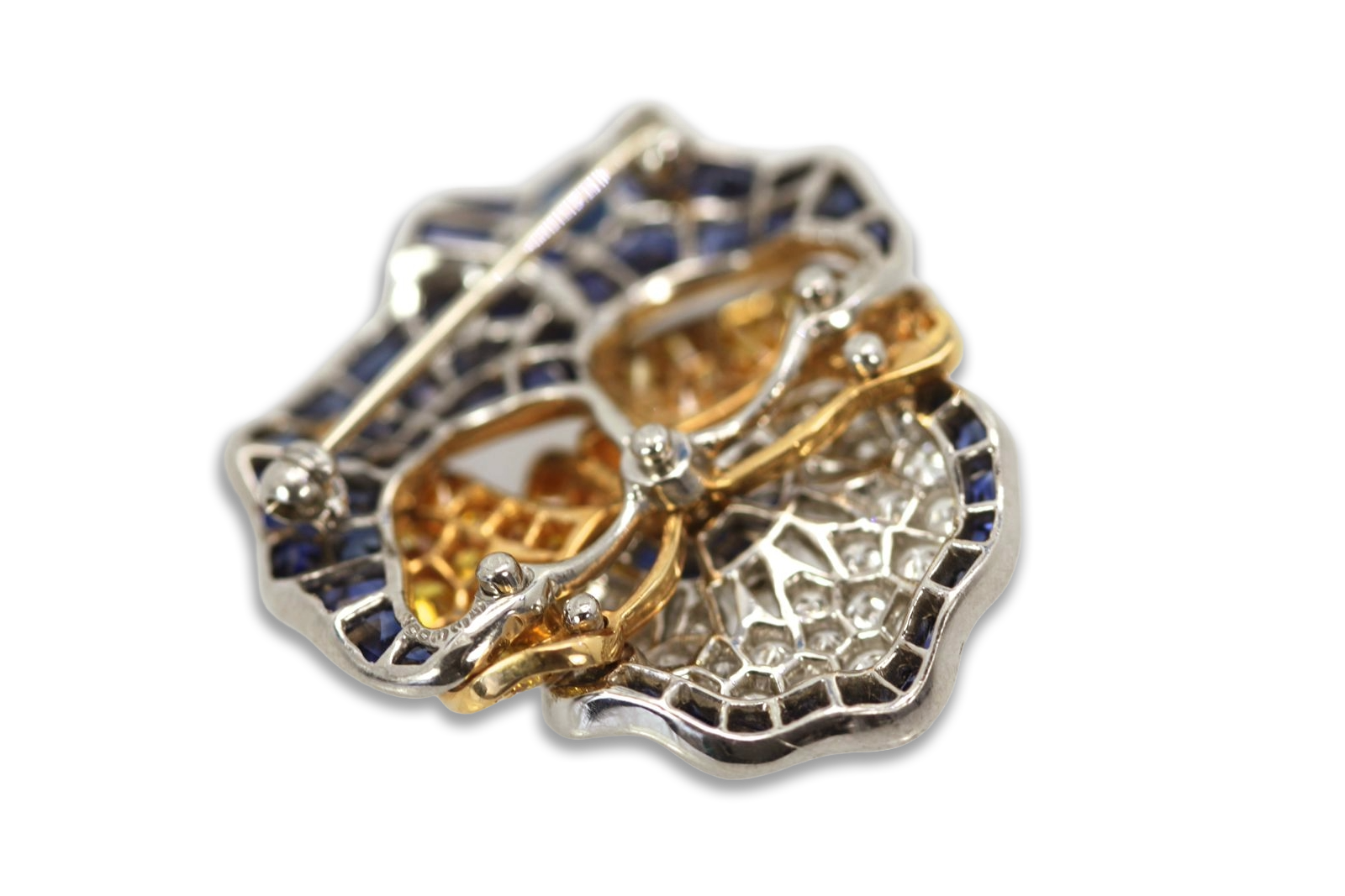 Oscar Heyman Sapphire Diamond Pansy Brooch