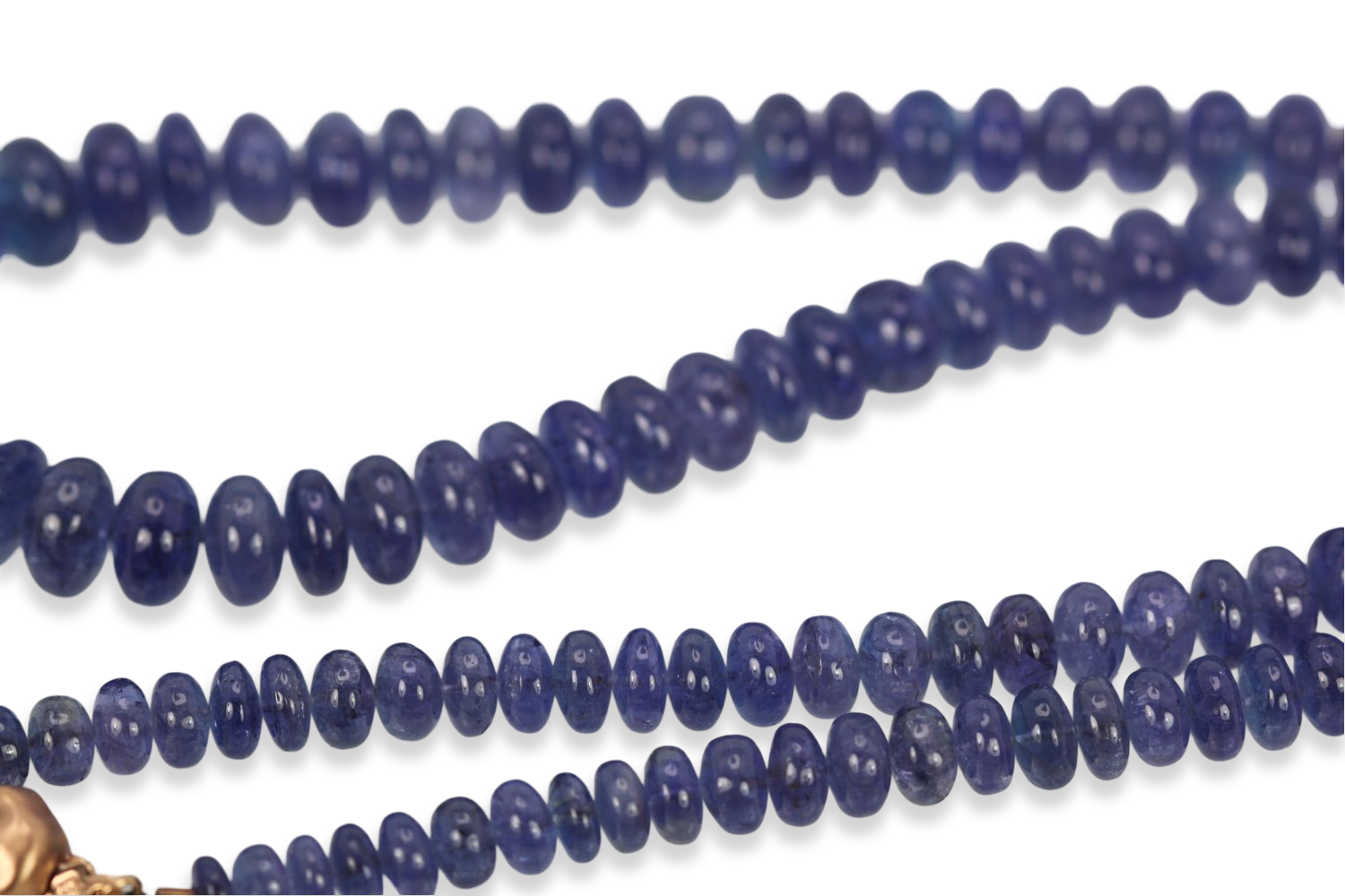 Blue Tanzanite Cabochon Beaded Necklace