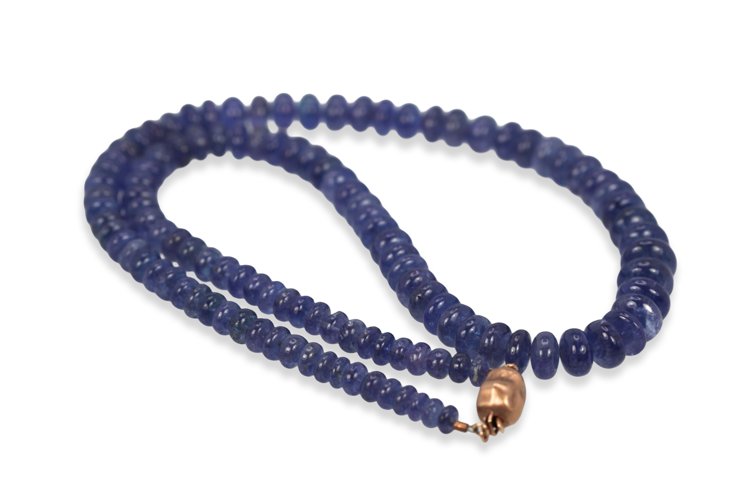Blue Tanzanite Cabochon Beaded Necklace