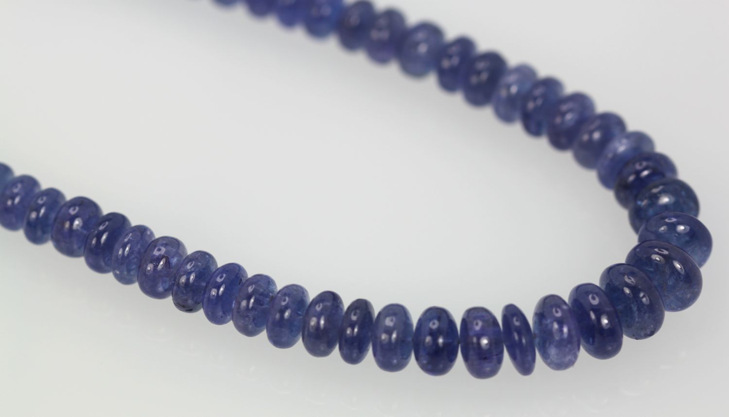 Blue Tanzanite Cabochon Beaded Necklace